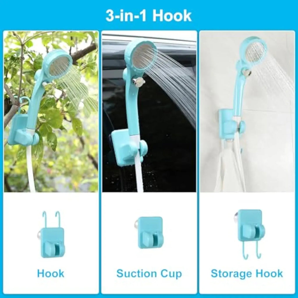 WADEO Portable Electric Shower for Camping - Rechargeable Pump with 20L Collapsible Bucket and Shower Head Nozzle for Outdoor Activities