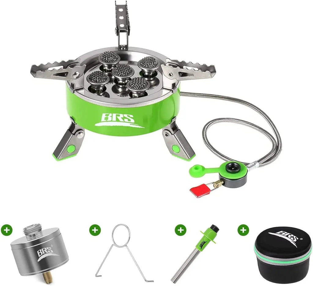 7KW Portable Camping Stove - Windproof Propane Butane Burner for Outdoor Hiking, Picnicking, and Emergency Kitchen Use