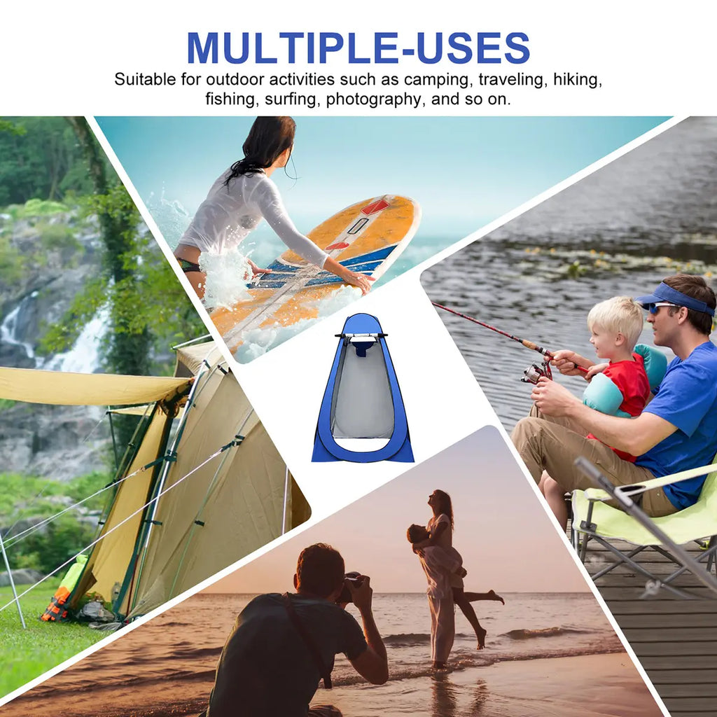 Ann Katy Portable Privacy Tent and Shower Kit - 2-Piece Set with 5 Gallon Solar Shower Bag, Waterproof Instant Canopy for Camping, Hiking, and Fishing
