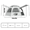 Hexagonal Quick-Open Outdoor Camping Tent with Oxford Fabric UV Protection and Windproof Straps, 6-Sided Mesh Design, Automatic Pop-Up Feature, Portable and Foldable Camping Set for Picnics and Outdoor Adventures