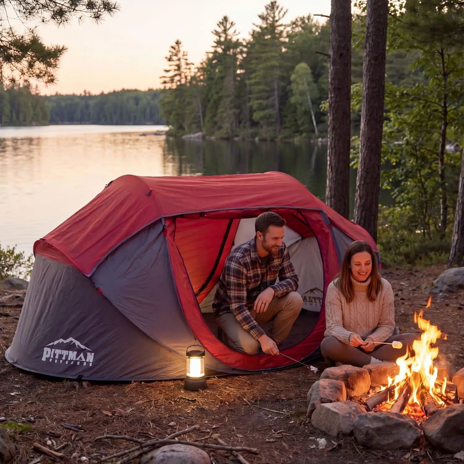 Instant Setup Pop-Up Camping Tent for 2 or 4 Persons