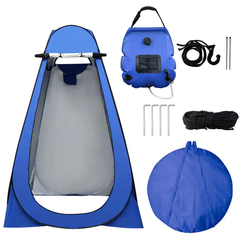 Ann Katy Portable Privacy Tent and Shower Kit - 2-Piece Set with 5 Gallon Solar Shower Bag, Waterproof Instant Canopy for Camping, Hiking, and Fishing