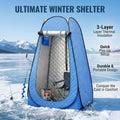 Insulated Pop-Up Ice Fishing Tent – Durable 3-Layer Oxford Cloth Winter Shelter – Instant Setup Portable Tent for Ice Fishing, Camping, and Winter Activities