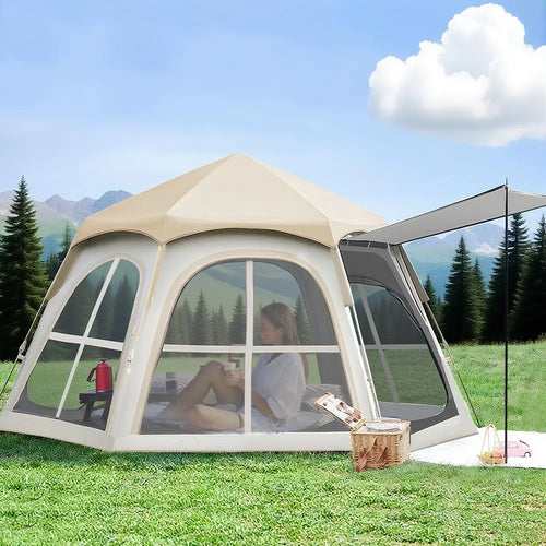 2-3 Person Waterproof Pop-Up Tent - Quick 60 Second Setup, 4-Season Dome Tent for Family Camping, Hiking, Backpacking, and Beach Use - Lightweight and Portable Camping Essential