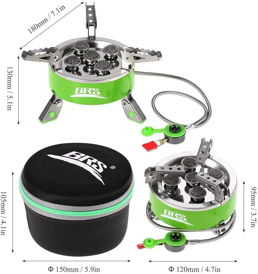 7KW Portable Camping Stove - Windproof Propane Butane Burner for Outdoor Hiking, Picnicking, and Emergency Kitchen Use