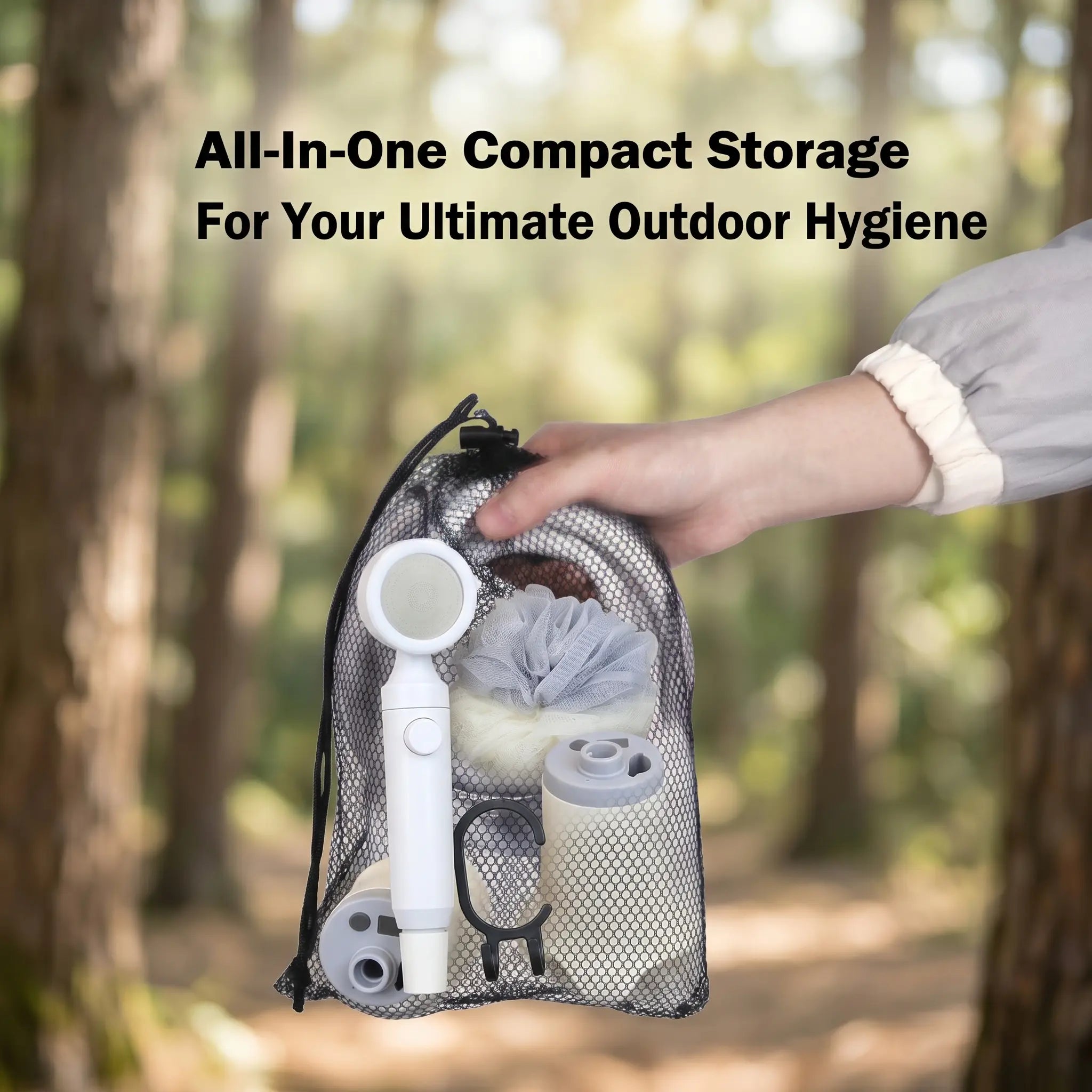 Wetough Portable Rechargeable Electric Camping Shower Pump - Enhanced Model with Intelligent Digital Display and Multiple Spray Modes for Outdoor Activities
