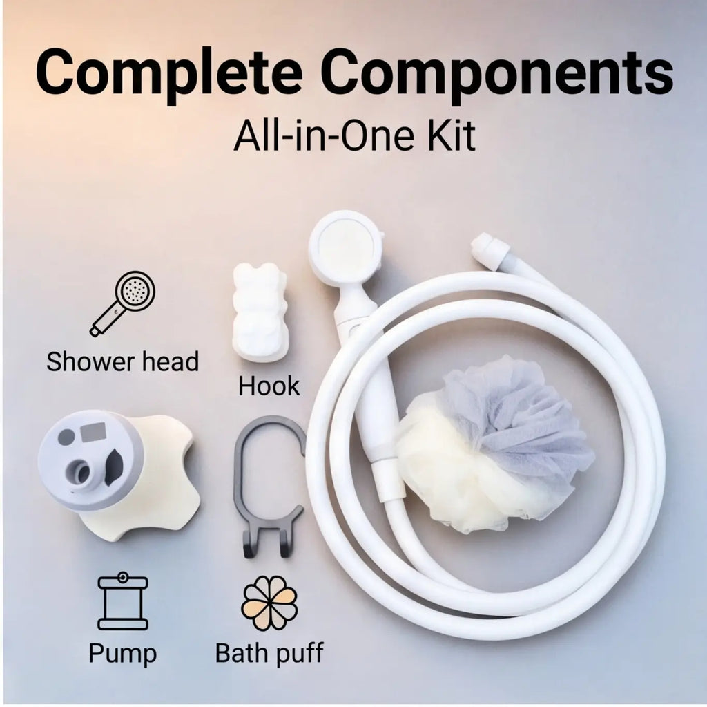 Wetough Portable Rechargeable Electric Camping Shower Pump - Enhanced Model with Intelligent Digital Display and Multiple Spray Modes for Outdoor Activities