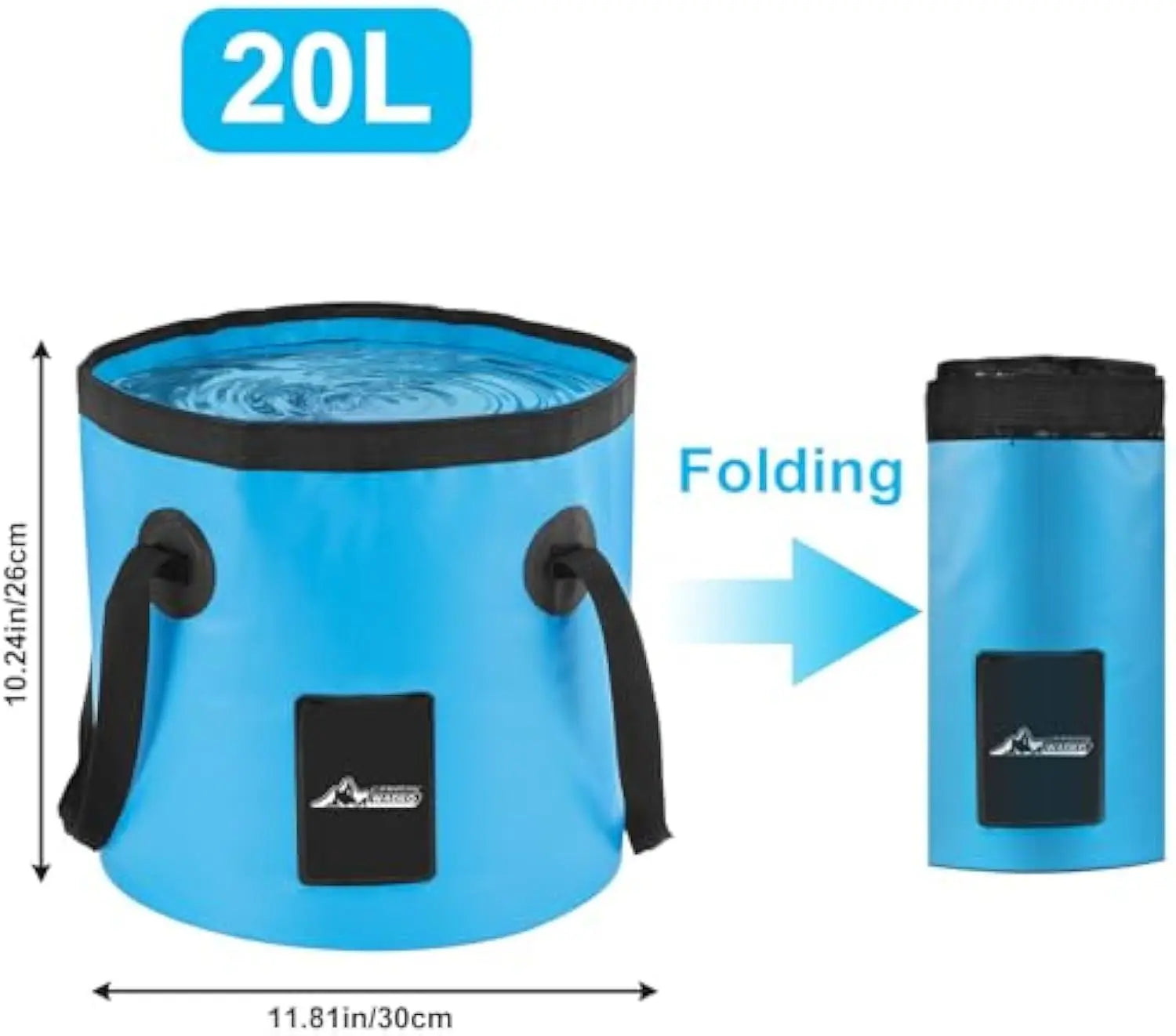 WADEO Portable Electric Shower for Camping - Rechargeable Pump with 20L Collapsible Bucket and Shower Head Nozzle for Outdoor Activities