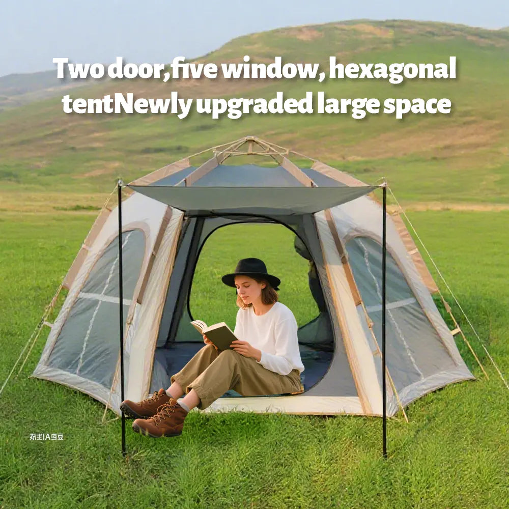 2-3 Person Waterproof Pop-Up Tent - Quick 60 Second Setup, 4-Season Dome Tent for Family Camping, Hiking, Backpacking, and Beach Use - Lightweight and Portable Camping Essential