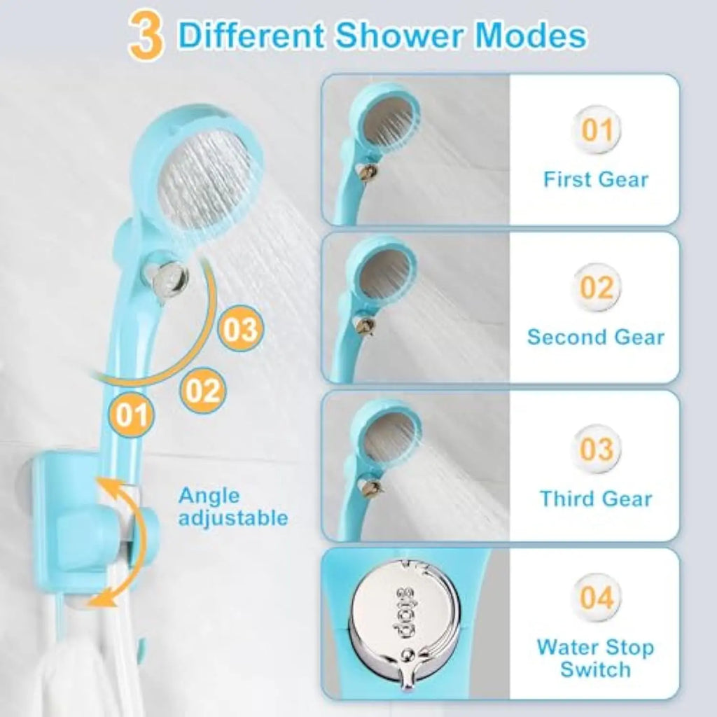 WADEO Portable Electric Shower for Camping - Rechargeable Pump with 20L Collapsible Bucket and Shower Head Nozzle for Outdoor Activities