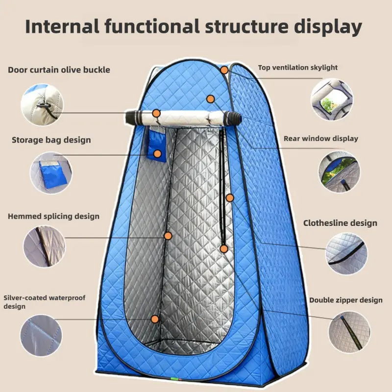 Insulated Pop-Up Ice Fishing Tent – Durable 3-Layer Oxford Cloth Winter Shelter – Instant Setup Portable Tent for Ice Fishing, Camping, and Winter Activities