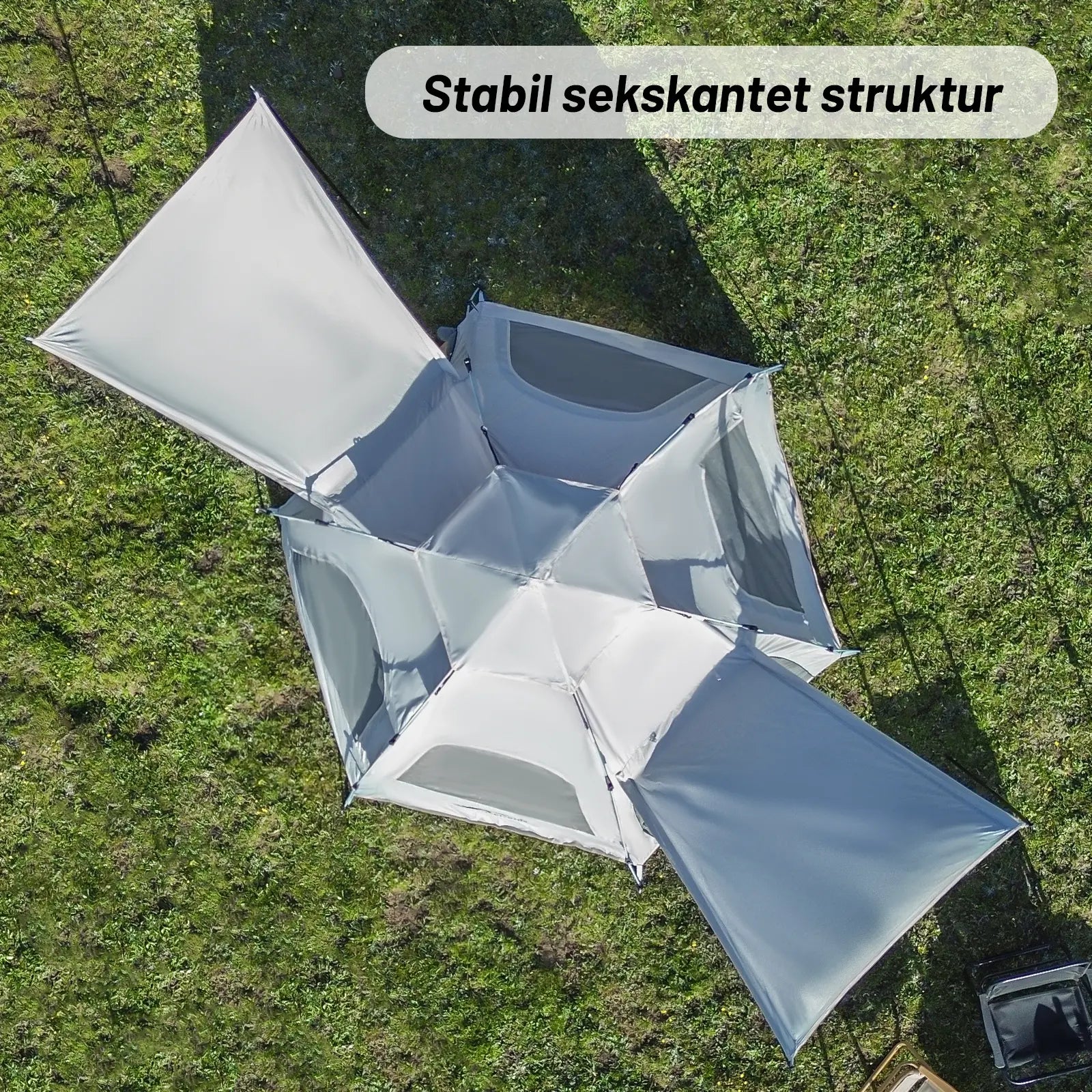 Hexagonal Quick-Open Outdoor Camping Tent with Oxford Fabric UV Protection and Windproof Straps, 6-Sided Mesh Design, Automatic Pop-Up Feature, Portable and Foldable Camping Set for Picnics and Outdoor Adventures