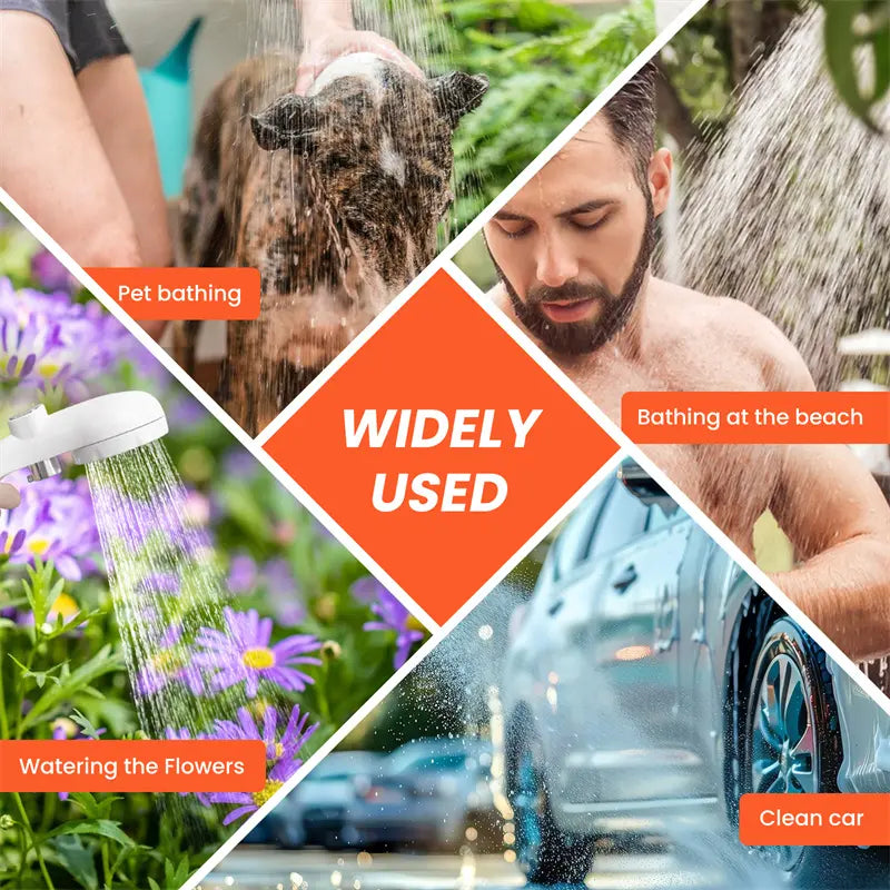 Portable Electric Shower for Camping - 6000mAh Rechargeable Pump with Intelligent Digital Display for Hiking, Travel, and Outdoor Washing